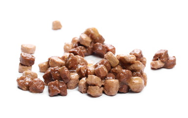 Cat food isolated on white background