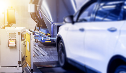 Automotive test lab, testing the speed of the car