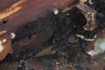 Rusty bites on iron with high humidity