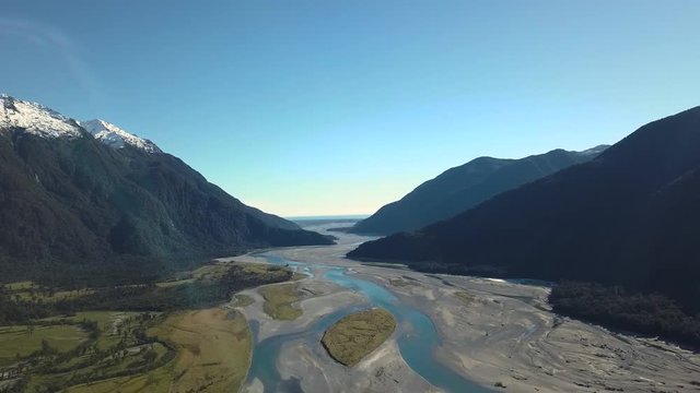 River Valley in the mountains - Haast Pass, New Zealand