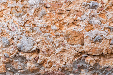 Medevial castle or fort wall closeup background. Alanya, Antaliya, Turkey.