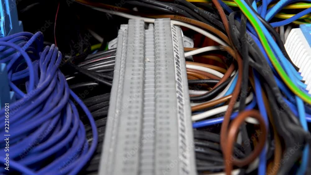 Poster 4k slider shot of wires of an programmable logic controller