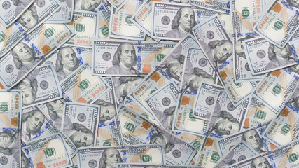 Background of one hundred dollar bills