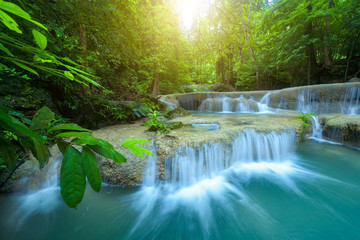 Waterfall in rainforest at National Park, Thailand