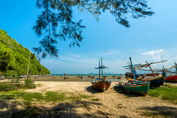 Fototapeta premium fishing boat on the beach