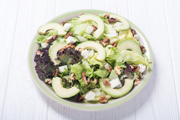 Healthy salad with avocado