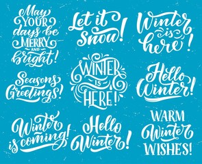 Winter seasonal holiday quote lettering
