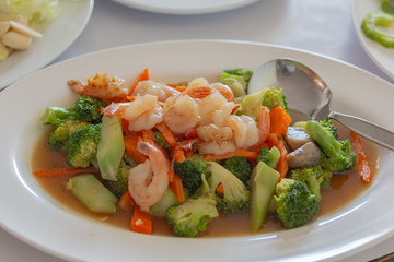 Broccoli and shrimp Thai Food