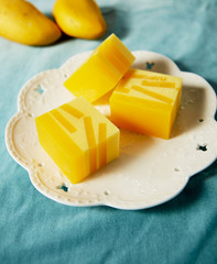 Yellow bath soap