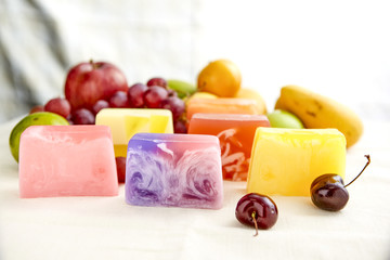 Colorful fruity bath soap