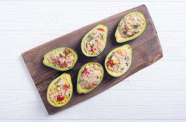 Avocado stuffed with salad