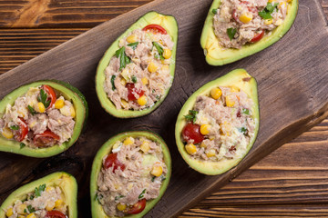 Avocado stuffed with salad