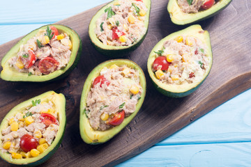 Avocado stuffed with salad