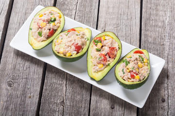 Avocado stuffed with salad