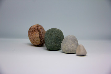 Stones on white background