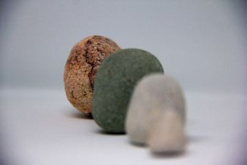 Stones on white background