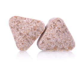 Tablet pills isolated on white background.