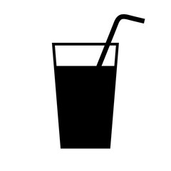Water glass icon, silhouette, logo on white background