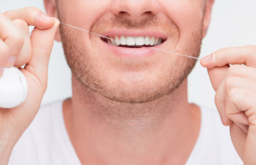 Dental Health Care Concept. Healthy White Teeth. Closeup Portrait Of Handsome Happy Smiling Man...