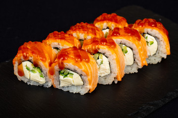 Japanese roll with salmon