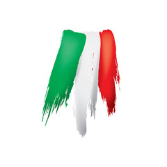 Italy flag, vector illustration on a white background