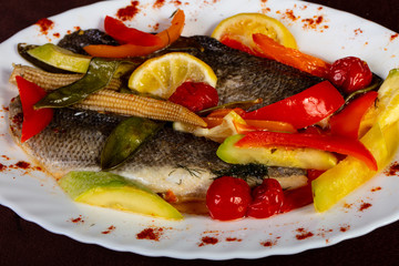 Steamed seabass fillet