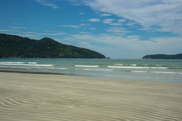 Summer day, beach and beautiful landscape (Praia da Fazenda - Ubatuba - Brazil)