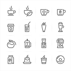 Coffee Shop icons with White Background 