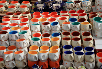 Lot of Beautiful Colorful Crockery Mugs