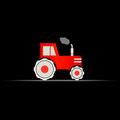 Tractor, Agriculture. Economic Geography 3d Vector Icon, Map Navigation Element Isolated on Black. Vector Background for Banner, Certificate, Poster Design, Visiting Card.