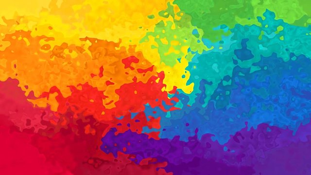 abstract animated stained background seamless loop video - watercolor splotch effect - full color schema spectrum rainbow