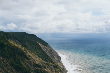 beautiful landscape, the combination of high mountains with the sea