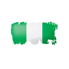 Nigeria flag, vector illustration on a white background