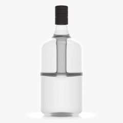 Bottle with alcohol on a white background