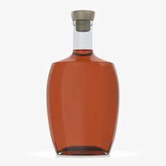 Bottle with alcohol on a white background