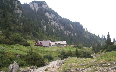 Mountain landscape with Malaiesti chalet