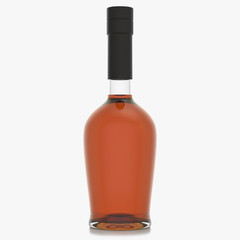 Bottle with alcohol on a white background