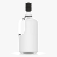 Bottle with alcohol on a white background