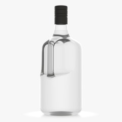 Bottle with alcohol on a white background