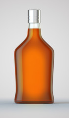 Bottle with alcohol on a white background
