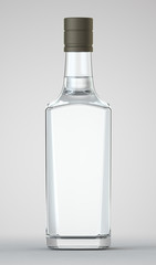 Bottle with alcohol on a white background