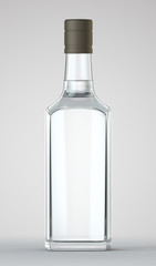 Bottle with alcohol on a white background