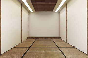 Mock up, Designed specifically in Japanese style, empty room. 3D rendering