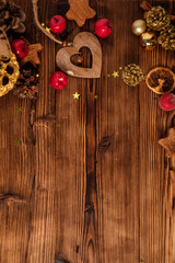 Wooden table with Christmas decoration