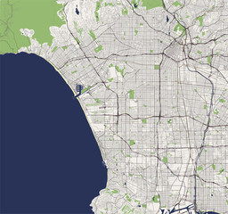map of the city of Los Angeles, USA