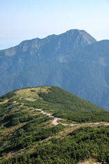 Fototapeta premium hiking trail on top of the mountain. Tatra, Slovakia