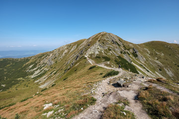 Fototapeta na wymiar hiking trail on top of the mountain. Tatra, Slovakia