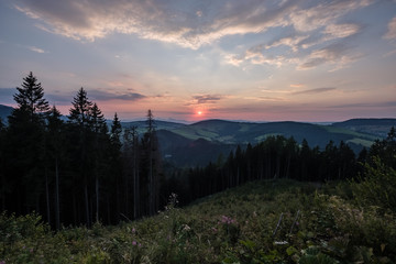 beautiful sunset in the mountains of Tatra, slovakia