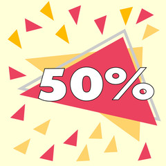 50 % Percent Discount, Sale Up, Special Offer, Trade off, Promotion concept