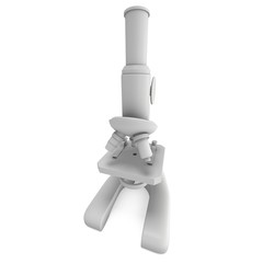 Microscope Biology School Laboratory Equipment. Science Education Symbol. 3d render isolated on white